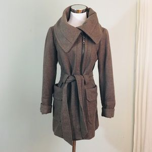 Zara basic wool belted coat size s